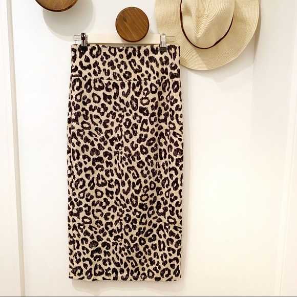 Leopard Midi Pencil Skirt